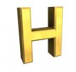 gold letter H - 3d made