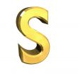 gold letter S - 3d made
