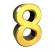 3d made - number 8 in gold