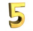3d made - number 5 in gold