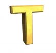 gold letter T - 3d made