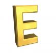 gold letter E - 3d made