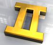 gemini astrology symbol in gold - 3d made