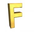 gold letter F - 3d made