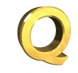 gold letter Q - 3d made