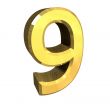 3d made - number 9 in gold