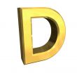 gold letter D - 3d made