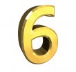 3d made - number 6 in gold