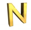 gold letter N - 3d made