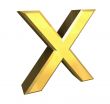 gold letter X - 3d made