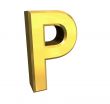 gold letter P - 3d made