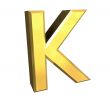 gold letter K - 3d made