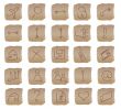 beige square web buttons set