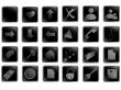  black square web buttons set