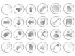  White round web buttons set