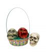 Colored skulls in an Easter basket