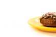 cake on yellow plate