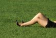 Legs on the grass
