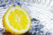 fresh water drops on lemon