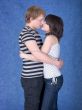 Loving couple chained by a chain