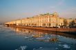 Palace Embankment at sunset. Saint-Petersburg