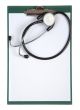 clipboard with stethoscope - top view