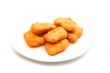 the chicken nuggets on white background