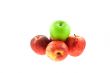 four red and one green apples