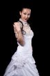 smiling bride in white