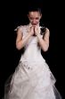 young girl in wedding dress