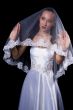 dark hair woman in wedding dress