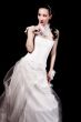 dark hair girl in wedding dress