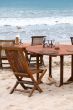 Table set at beach