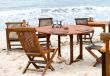 Table set at beach