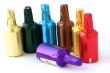 Colorful chocolate bottles