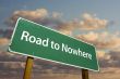 Road to Nowhere Green Road Sign