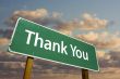 Thank You Green Road Sign