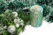 Blue candle over new year background