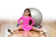 girl  fitness-ball pink sport