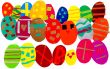 Multicolored easter eggs background