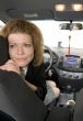 Girl in the car closeup