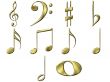 3D Golden Music Notes