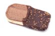 Chocolate ice cream on white background
