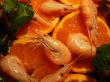 Shrimps with mandarine