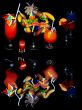 Attractive cocktails over black