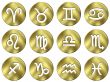 3D Golden Zodiac Signs