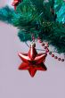 Red star on Christmas tree