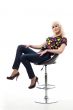 Woman on office chair