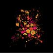 floral black splat