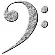 3D Stone Bass Clef